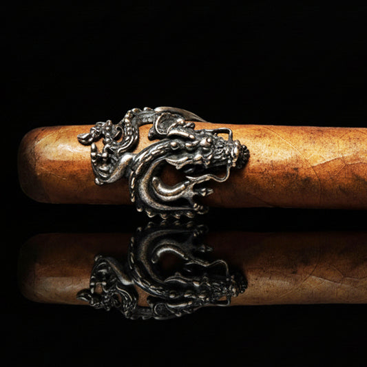 Dragon Sterling Silver Cigar Ring