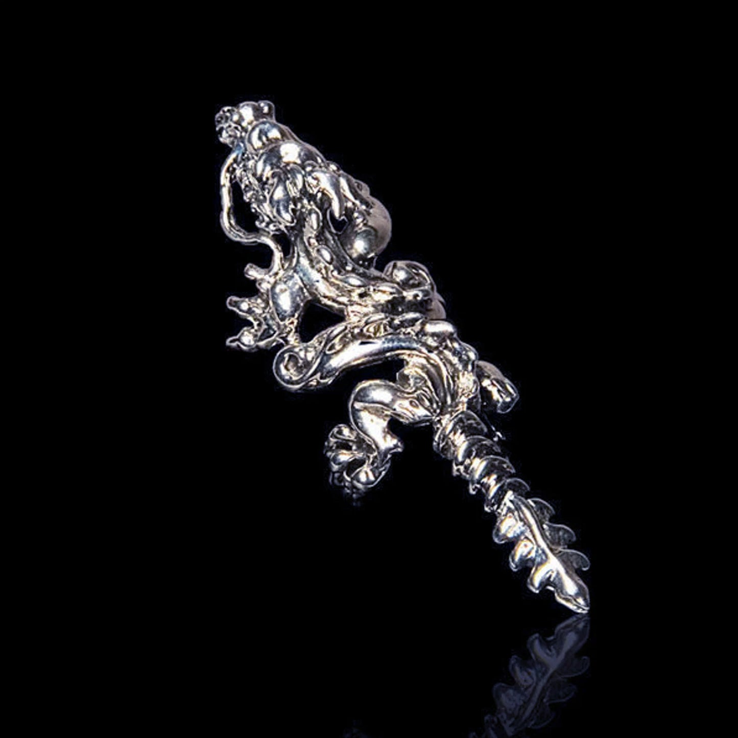 Dragon Sterling Silver IRC Finger-Tip Ring