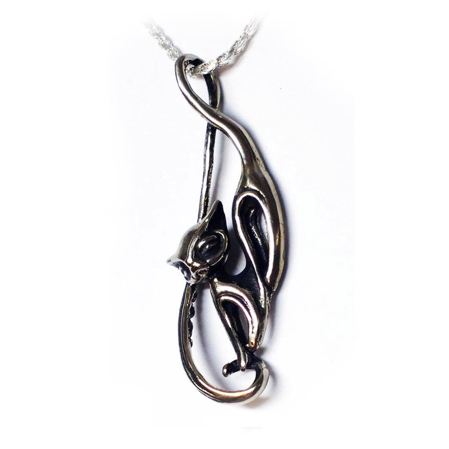 Dreamed Cat Silver Pendant