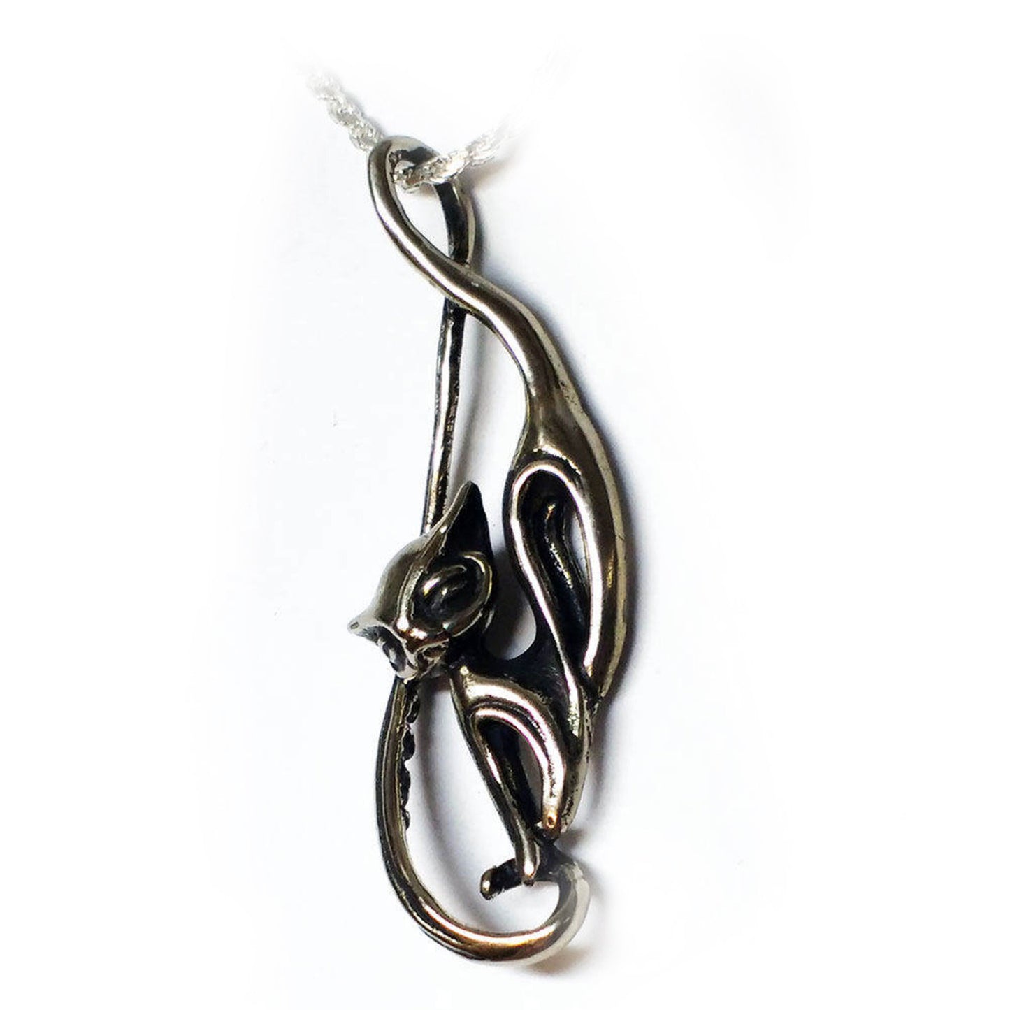 Dreamed Cat Silver Pendant