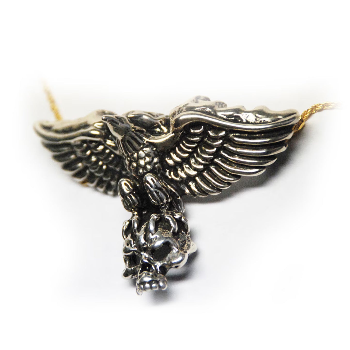 Eagle Carrying Skull Sterling Silver Necklace
