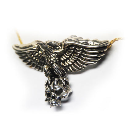 Eagle Carrying Skull Sterling Silver Necklace