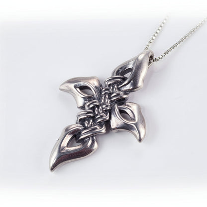 Eagle Eye Sterling Silver Cross Pendant