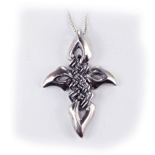 Eagle Eye Sterling Silver Cross Pendant