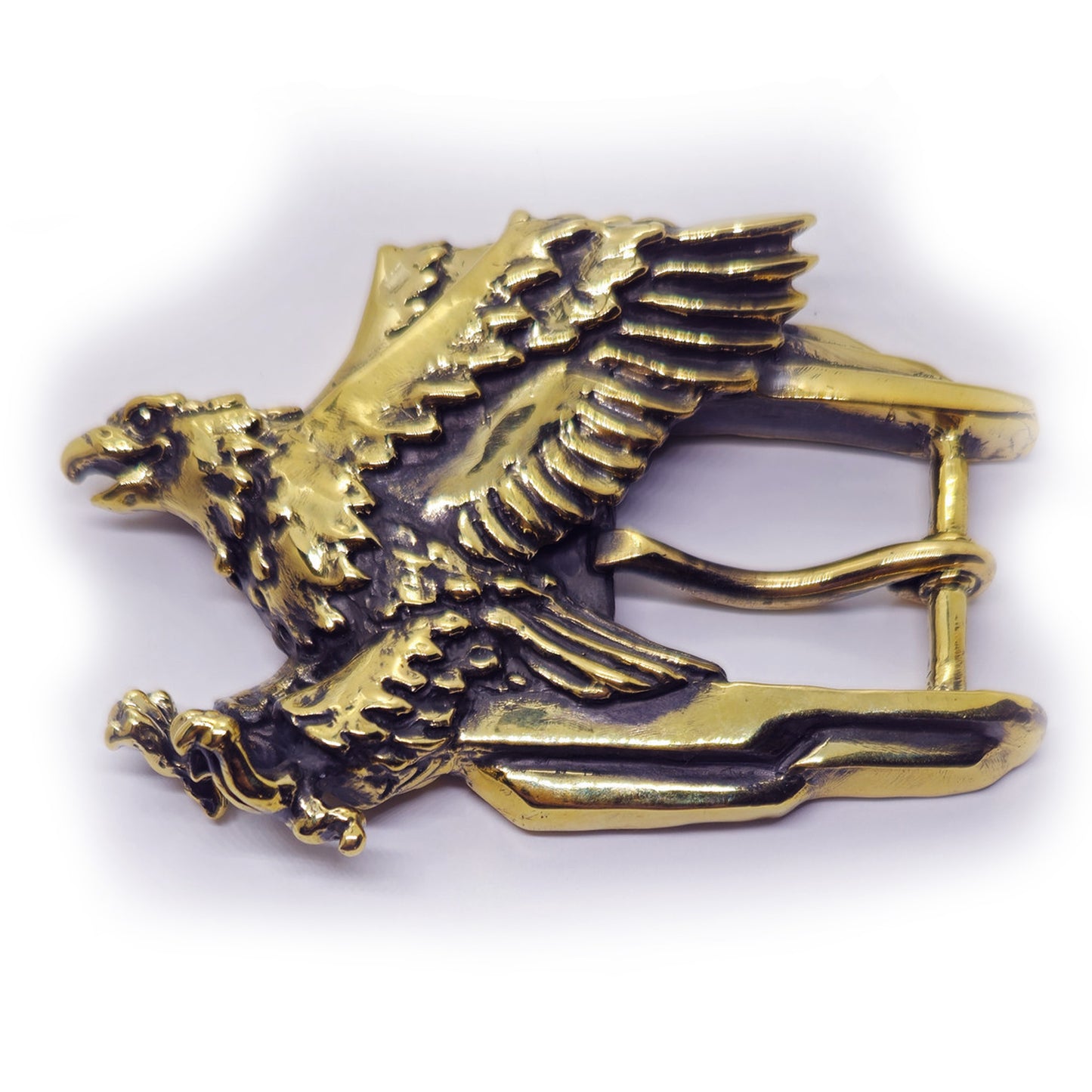 Eagle Flying Brass Belt Buckle