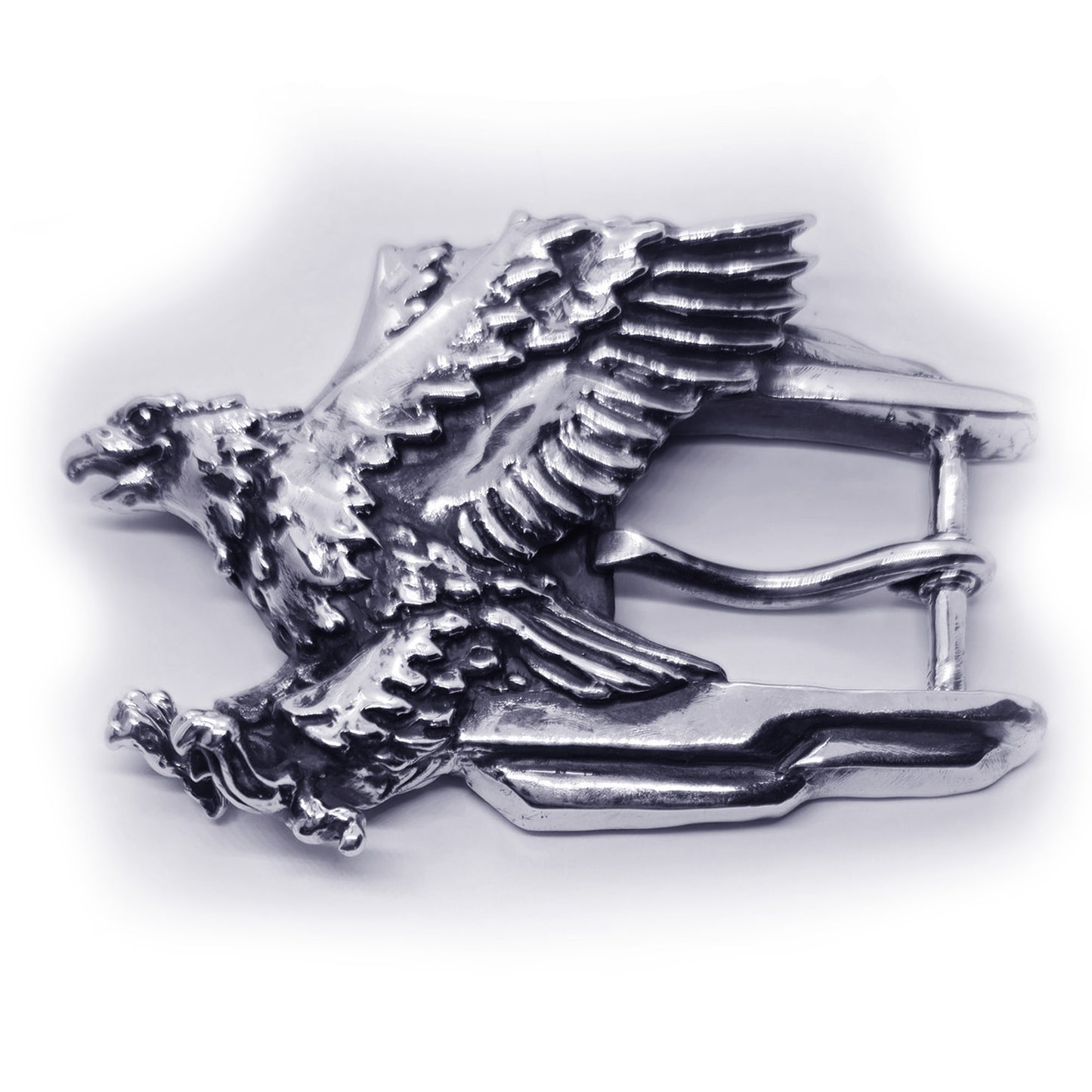 Eagle Flying Sterling Silver Belt Buckle