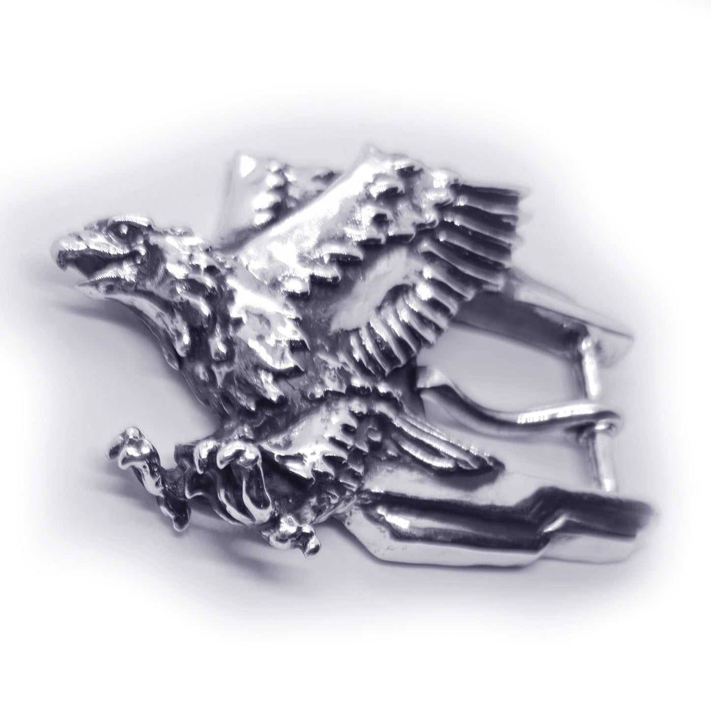 Eagle Flying Sterling Silver Belt Buckle