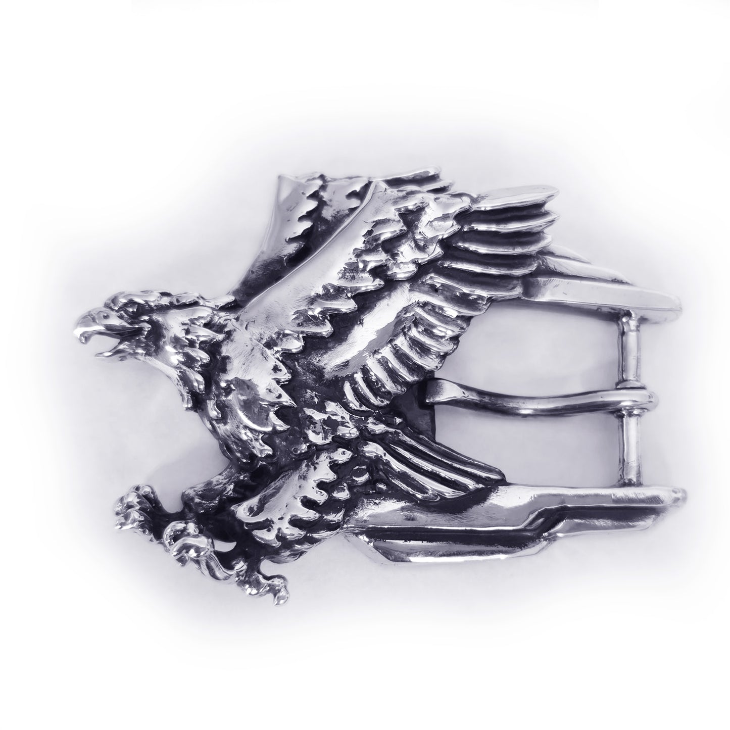Eagle Flying Sterling Silver Belt Buckle