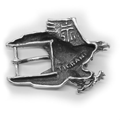 Eagle Flying Sterling Silver Belt Buckle