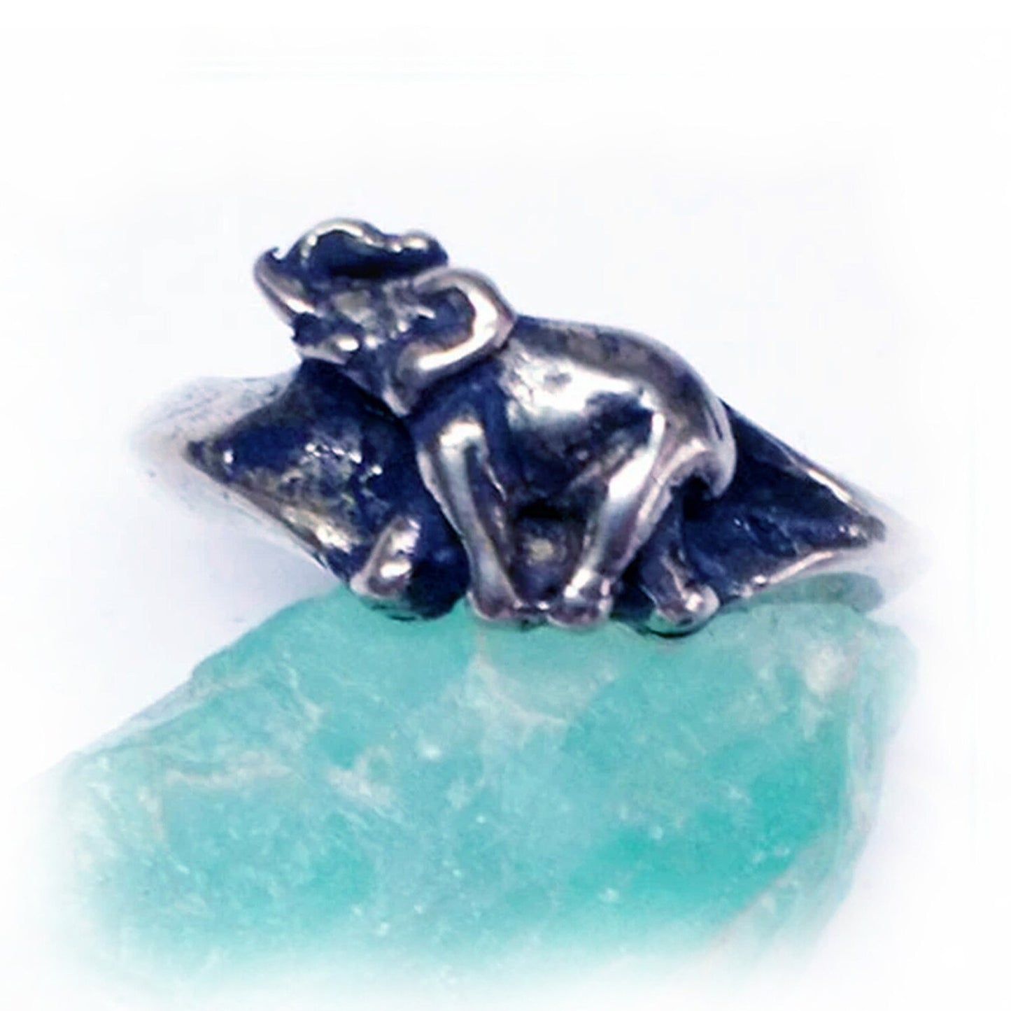 Elephant Small Silver Ring