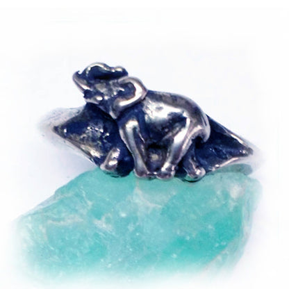 Elephant Small Silver Ring