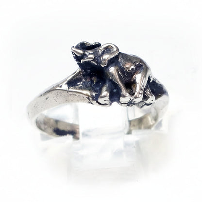 Elephant Small Silver Ring