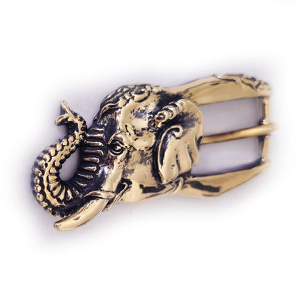 Elephant Head Bronze Belt Buckle
