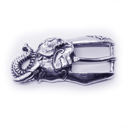 Elephant Head Sterling Silver Belt Buckle