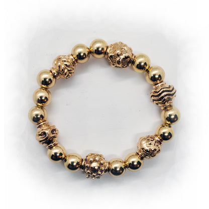 18 Kt Rose Gold Energy of Universe Golden Beads Bracelet