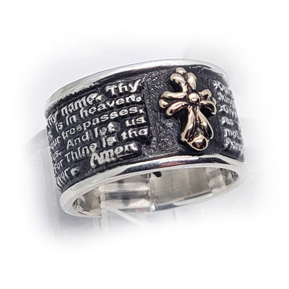 English Lord Prayer Sterling Silver Ring