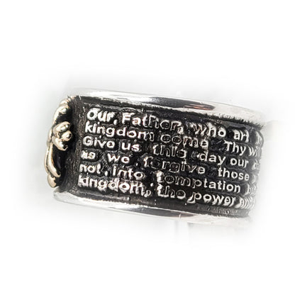 English Lord Prayer Sterling Silver Ring