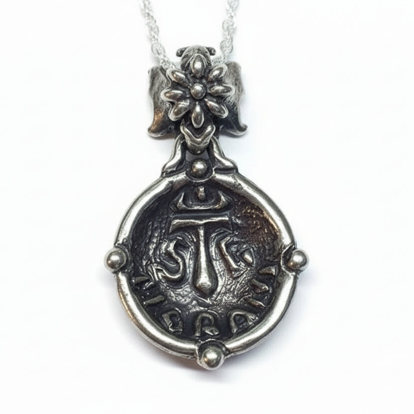 Eternity Sterling Silver Pendant with Ruby V3
