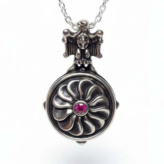Eternity Sterling Silver Pendant with Ruby V3