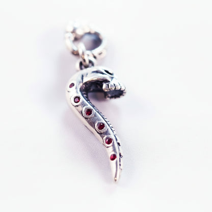 Fak Sterling Silver Pendant with Red Stones