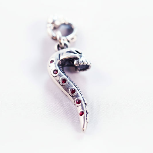Fak Sterling Silver Pendant with Red Stones