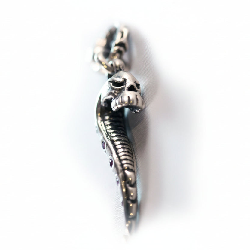 Fak Sterling Silver Pendant with Red Stones