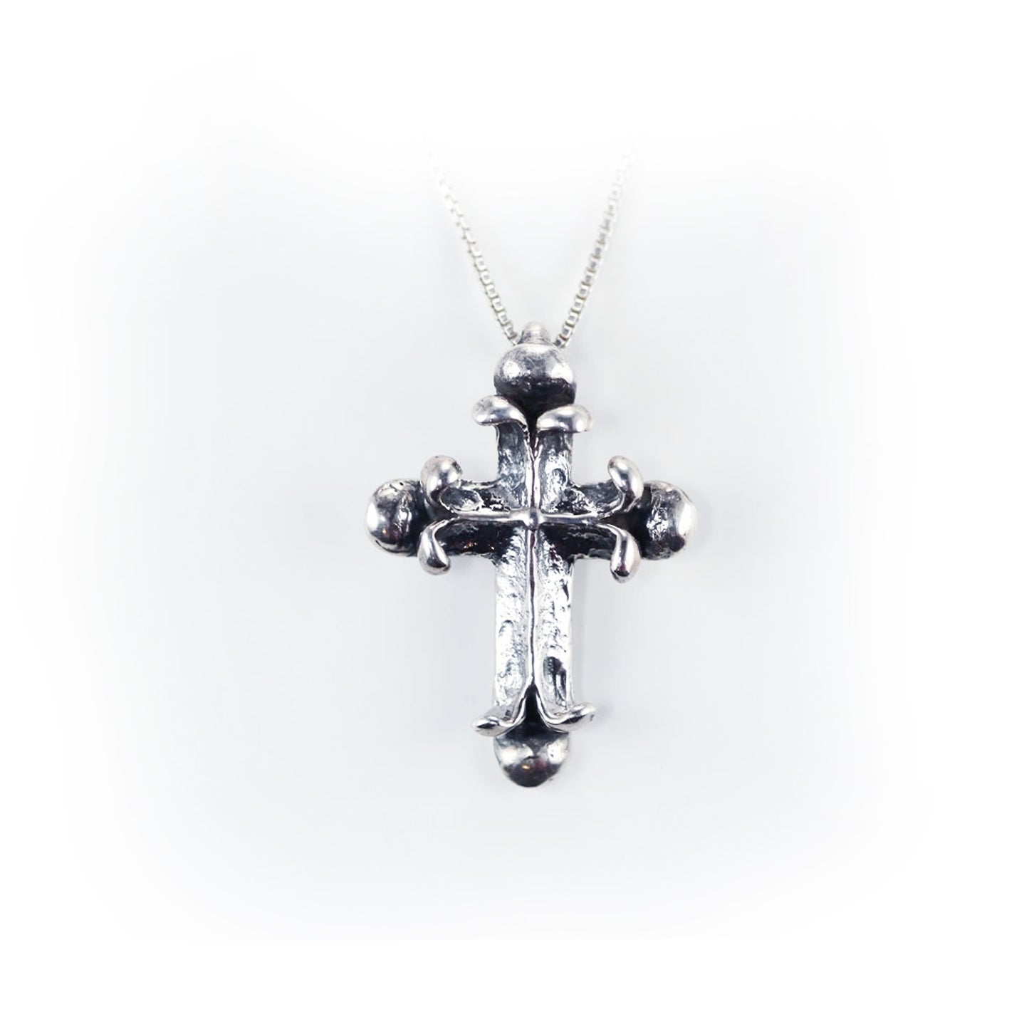 Fancy Cross Sterling Silver Pendant