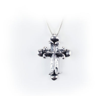 Fancy Cross Sterling Silver Pendant