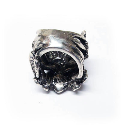 February Birth Flower Violet Silver Ring