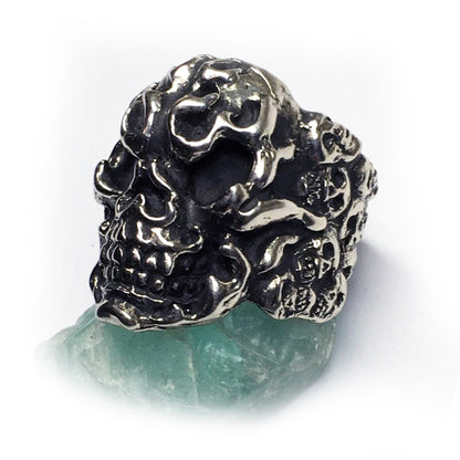 Fire Skull Sterling Silver Ring