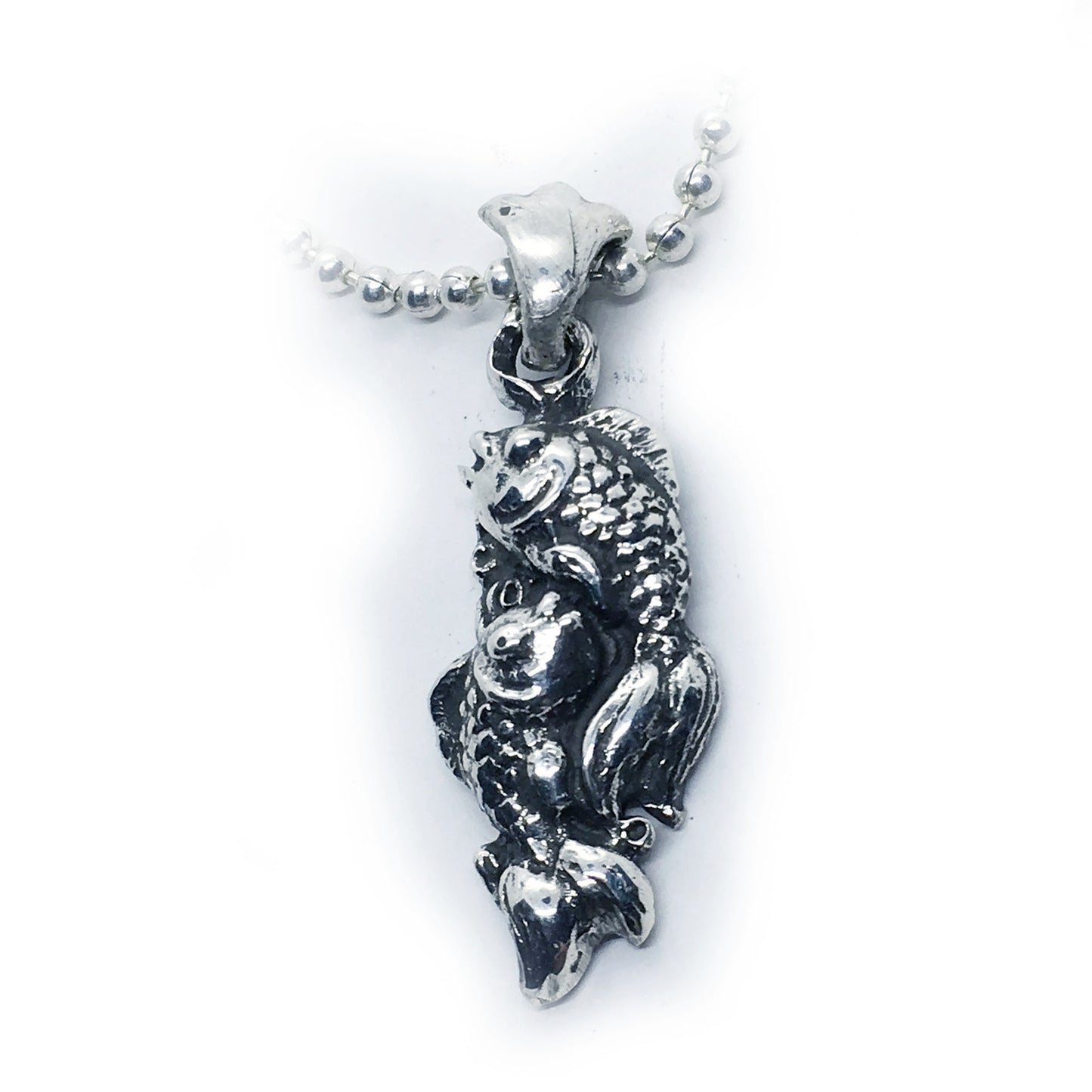 Fish fish sterling silver Pendant