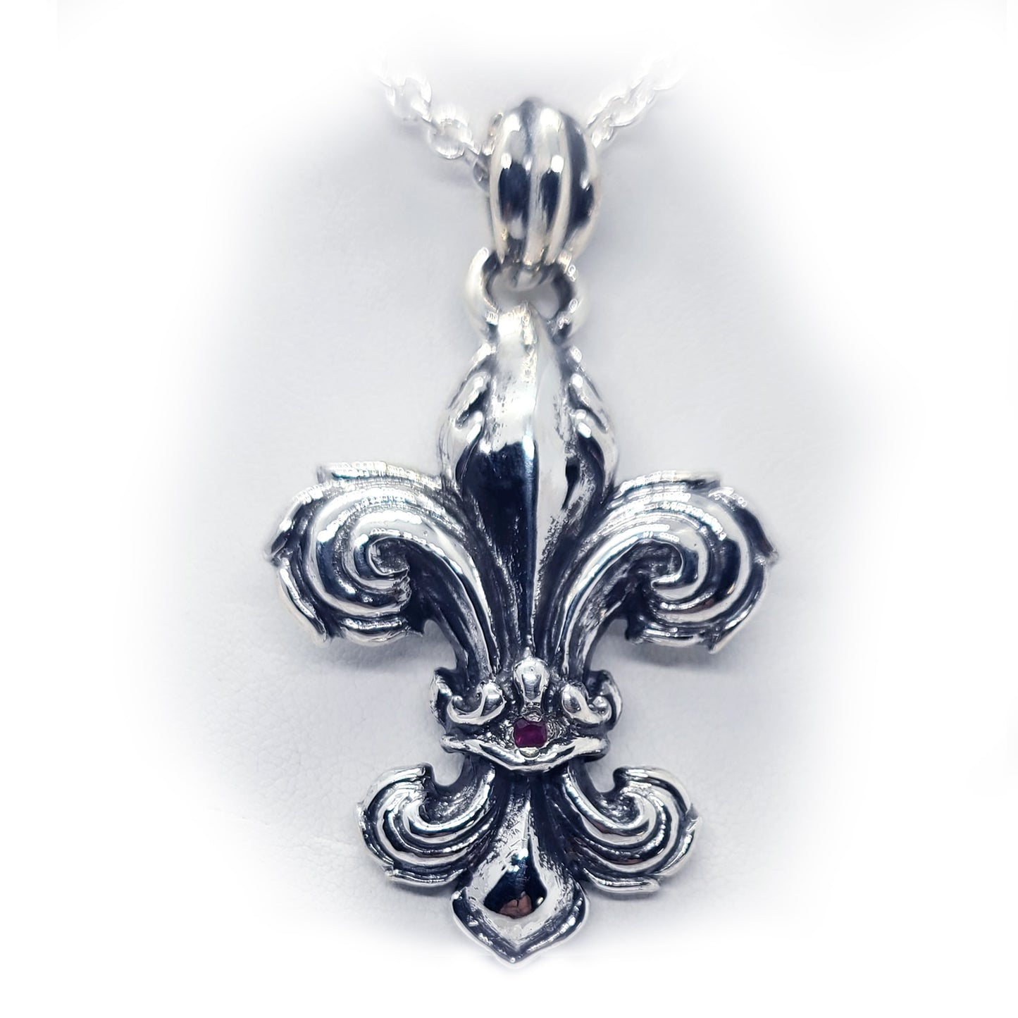 Fleur De Lis Sterling Silver Pendant V5