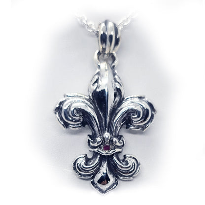 Fleur De Lis Sterling Silver Pendant V5