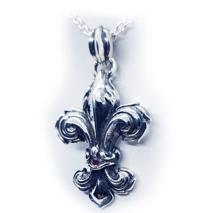 Fleur De Lis Sterling Silver Pendant V5