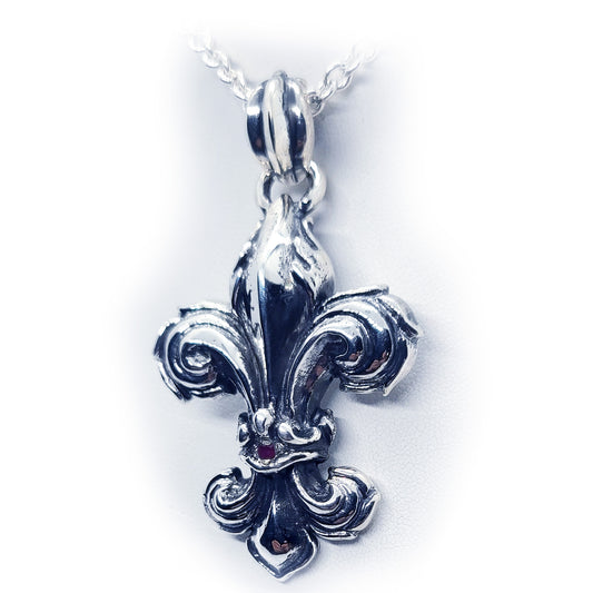 Fleur De Lis Sterling Silver Pendant V5