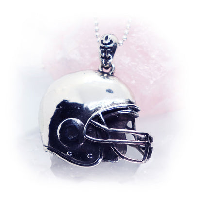 Football Helmet Sterling Silver Pendant