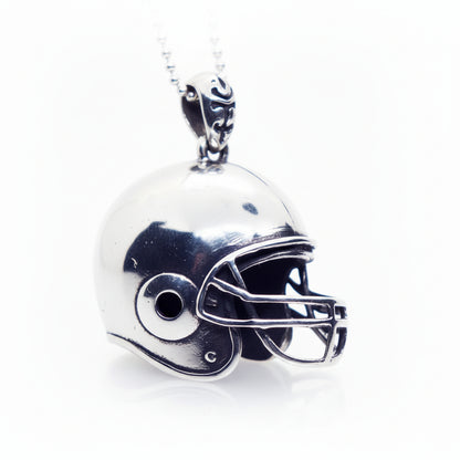 Football Helmet Sterling Silver Pendant