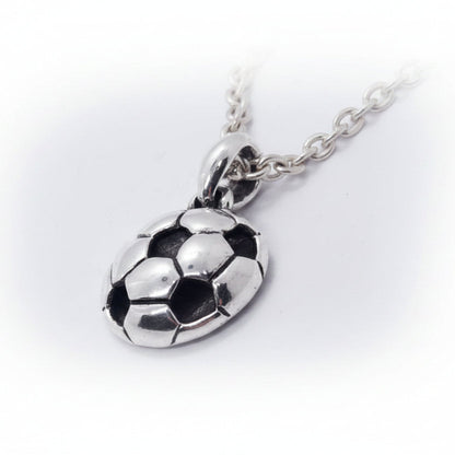 Football Soccer Ball 3D Imaging Sterling Silver Pendant