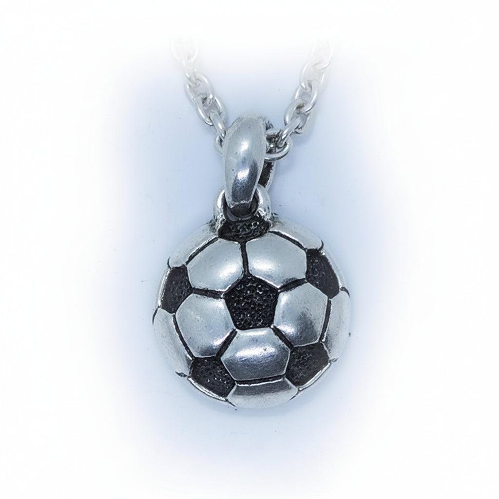 Football Soccer Ball 3D Imaging Sterling Silver Pendant