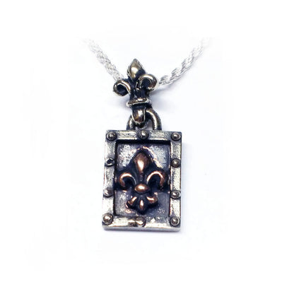 Framed Fleur De Lis Silver Pendant