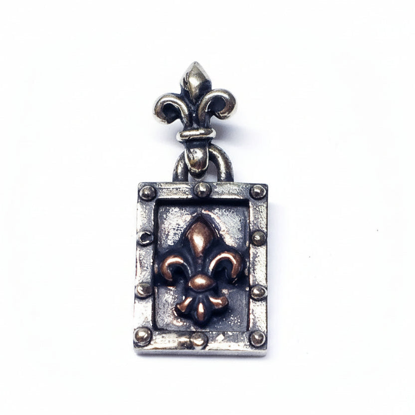 Framed Fleur De Lis Silver Pendant