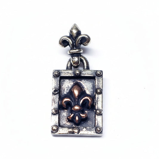 Framed Fleur De Lis Silver Pendant