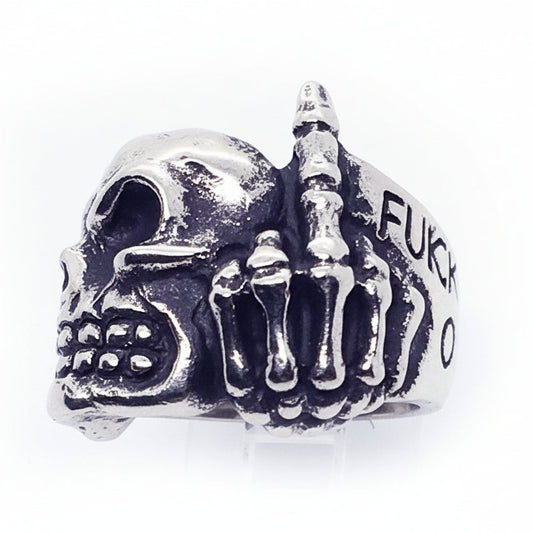 Fuck You Fuck Off Sterling Silver Ring