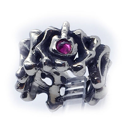 Fuck You Middle Finger with Ruby Stone Sterling Silver Ring