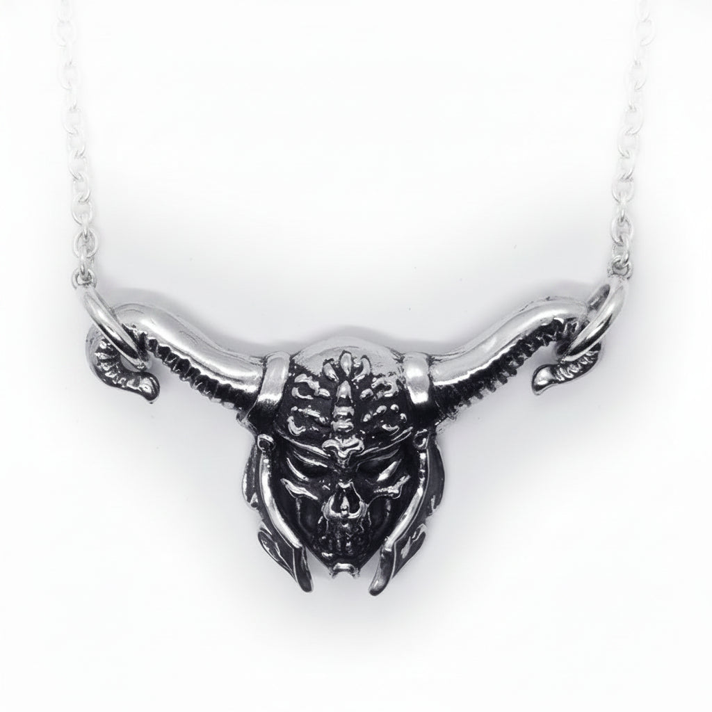 Gargo Warrior Skull Sterling Silver Necklace