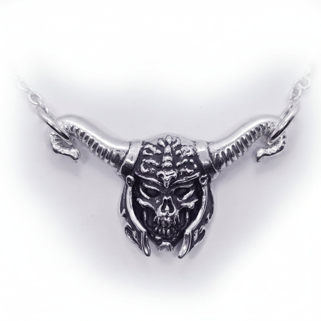 Gargo Warrior Skull Sterling Silver Necklace