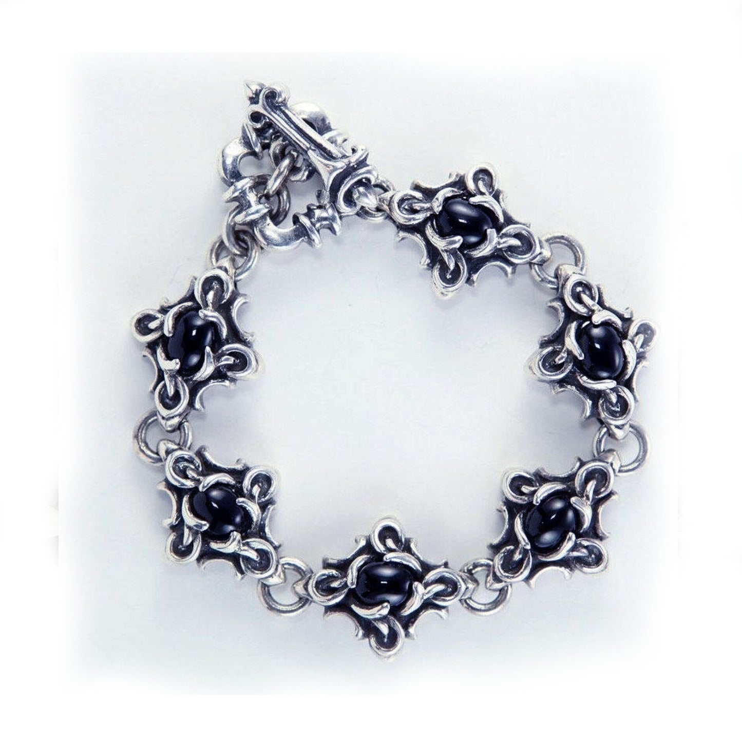 Sterling Silver Genuine Midnight Sapphire Bracelet