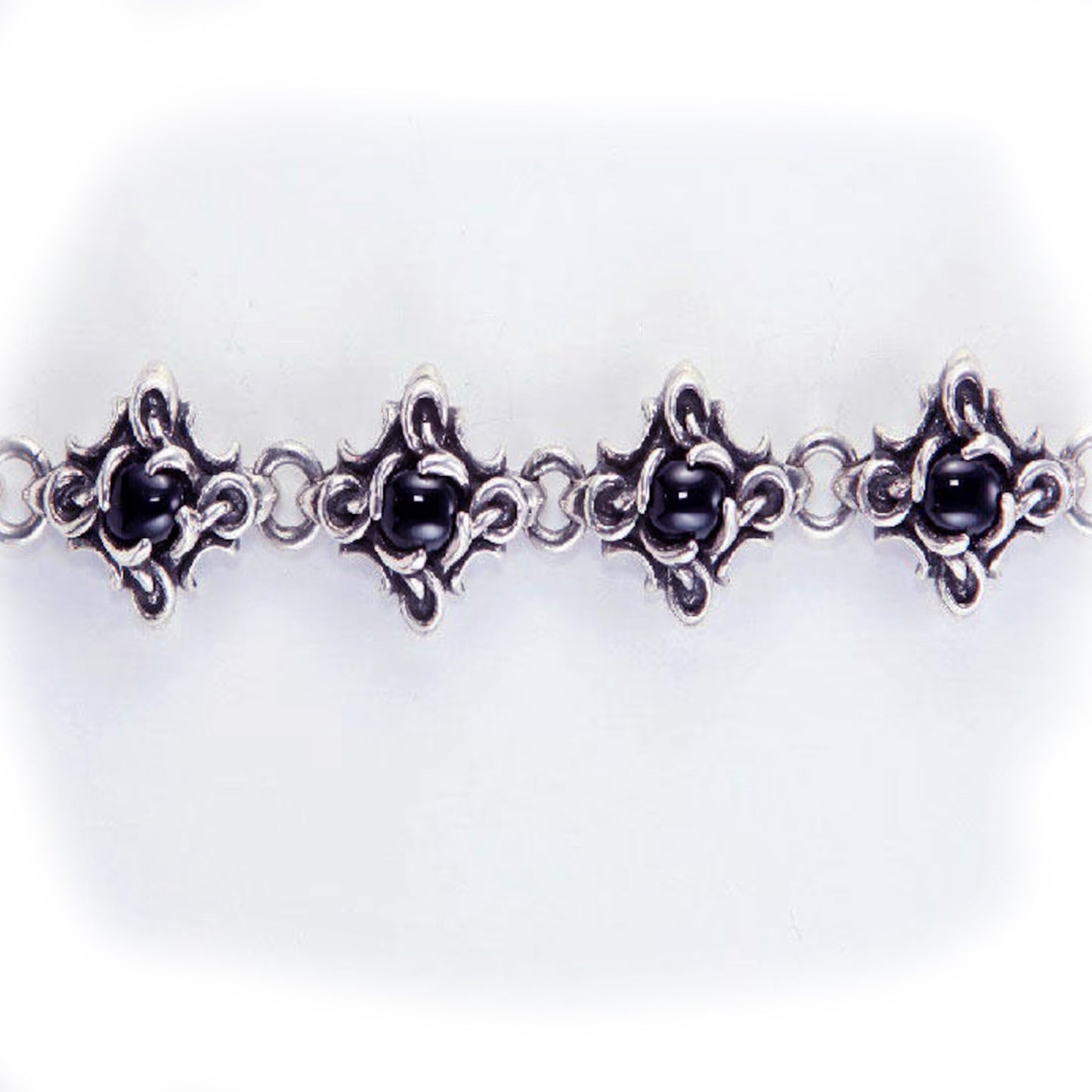 Sterling Silver Genuine Midnight Sapphire Bracelet