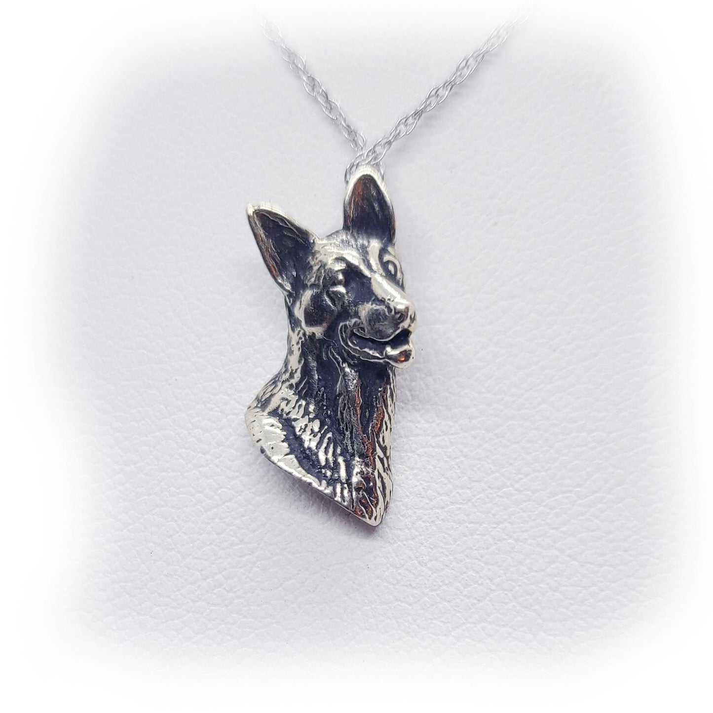 German Shepherd Sterling Silver Necklace
