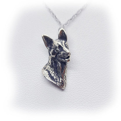 German Shepherd Sterling Silver Necklace